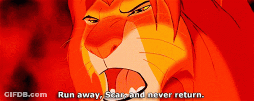 Lion Saying Run Away Scar And Never Return GIF