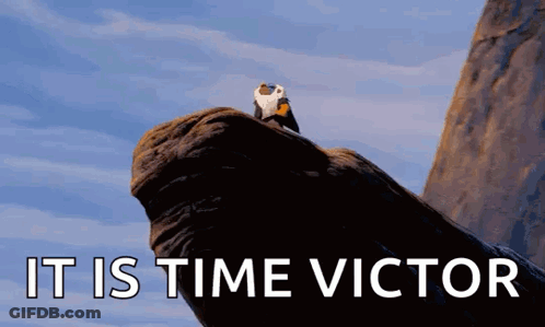 Lion Sitting On Rock It Is Time Victor GIF