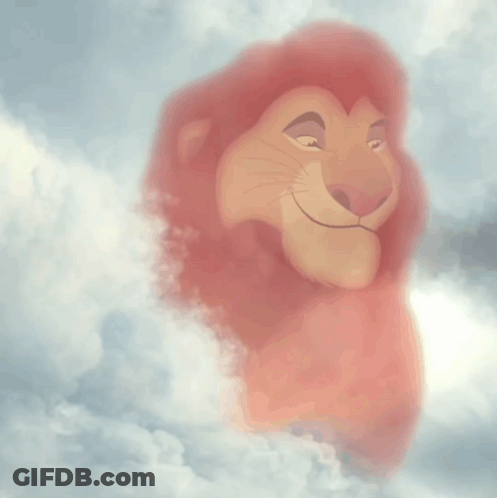 Lion Smiling In Clouds GIF