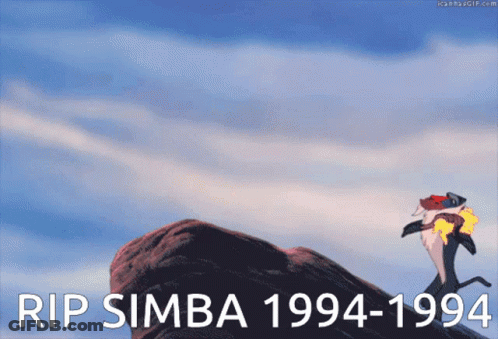 Lion Standing On Rock Rip Simba GIF