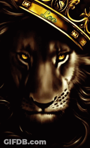 Lion Wearing Crown Leo GIF