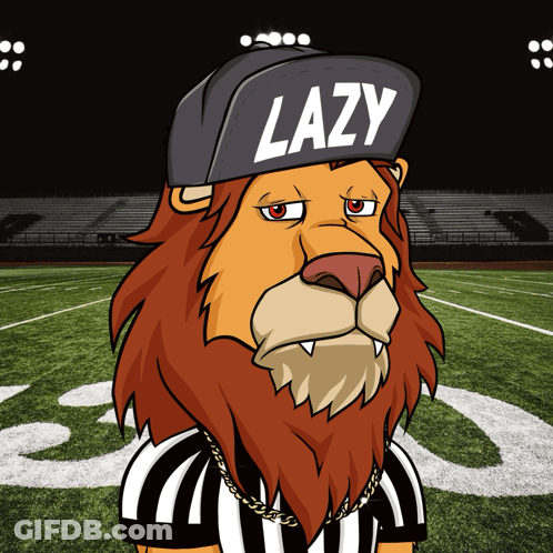 Lion Wearing Hat Saying Lazy GIF