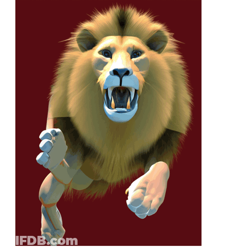 Lion With Mouth Open And Claws Out GIF