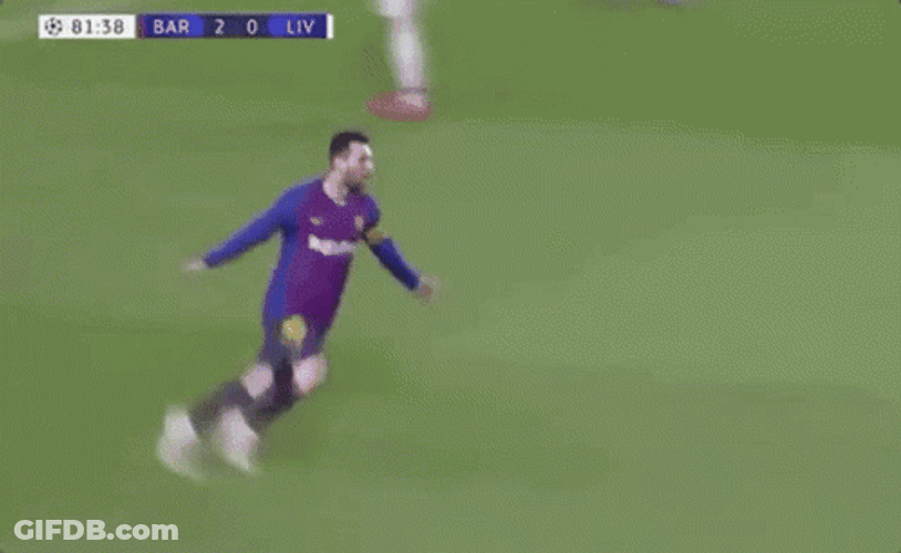 Lionel Messi Free Kick Sliding Celebration GIF