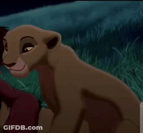 Lioness Sitting In Grass At Night GIF
