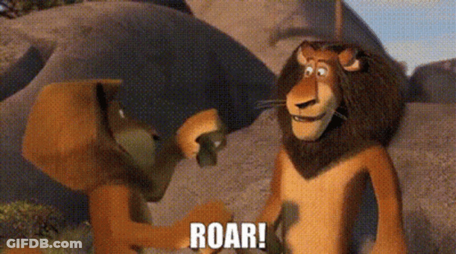 Lions Roaring Madagascar GIF