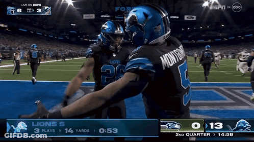 Lions Vs Seahawks Football Game On ESPN GIF