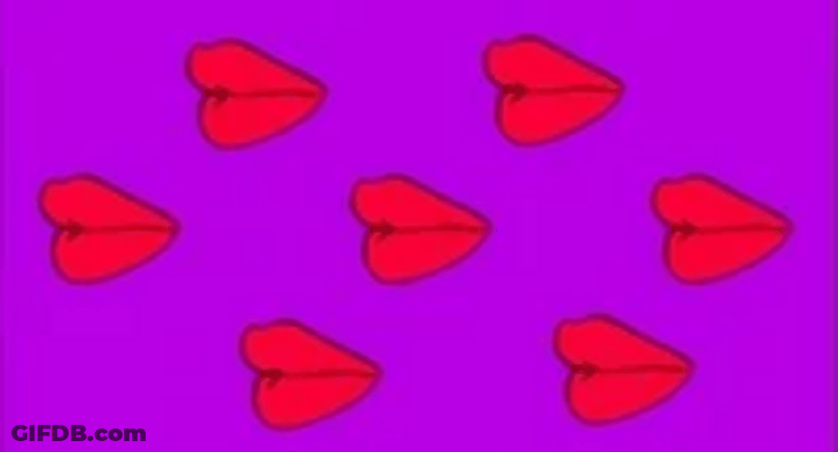 Lip Bite Red Lips Pattern Huh GIF