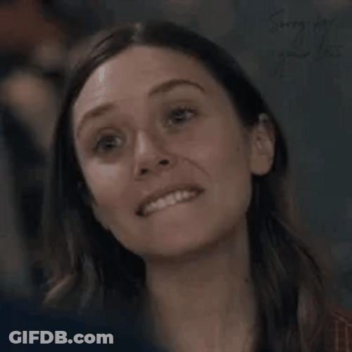 Lip Bite Tease Funny Elizabeth Olsen GIF