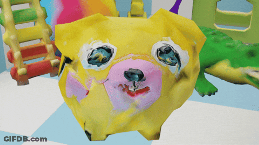 Lips Sealed Dog Paper Art GIF