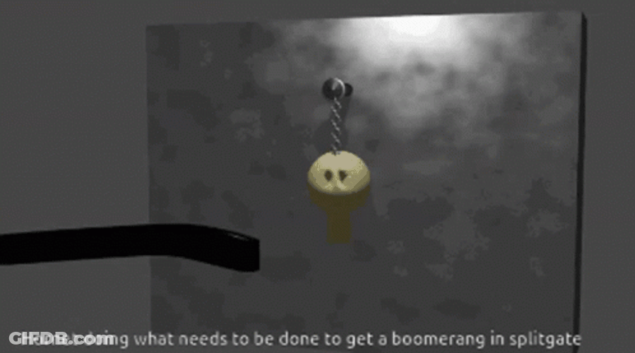 Liquid Ball Hit By A Boomerang GIF