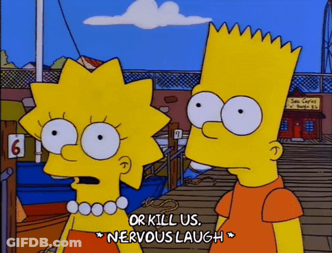 Lisa And Bart Simson Nervous Laugh GIF