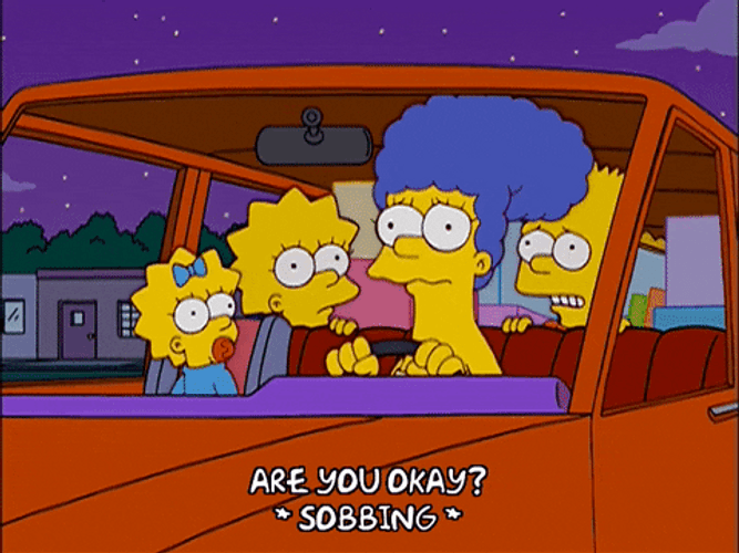 Lisa Bart Maggie Seeing Marge Cry The Simpsons GIF