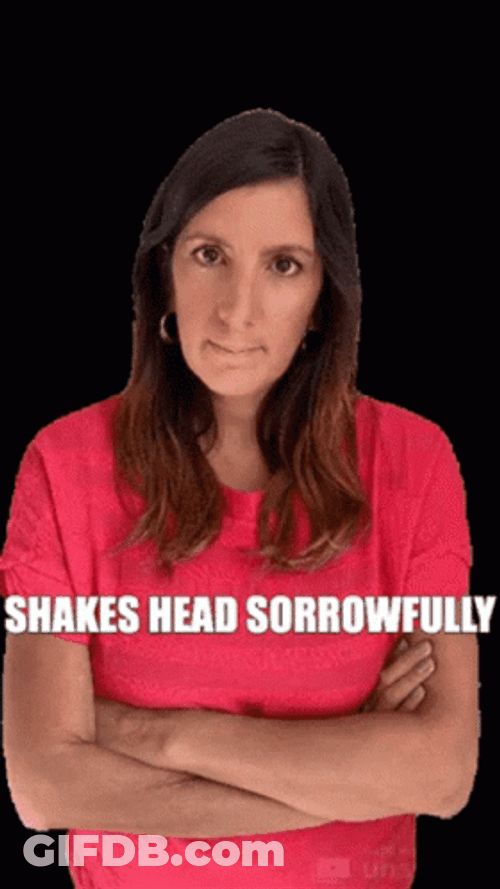 Lisa Johnson Sorrowful Shaking Head No GIF