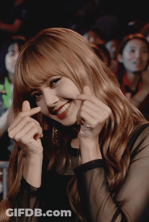 Lisa Manoban Of Blackpink Double Finger Heart GIF