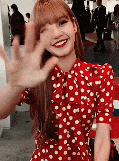 Lisa Of Blackpink Double Hands Wave GIF