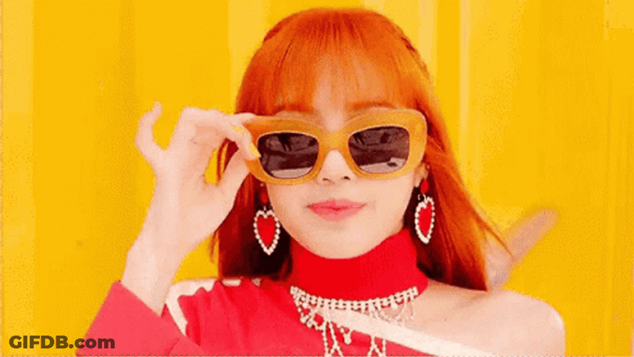 Lisa Of Blackpink Lowering Her Sunglasses GIF