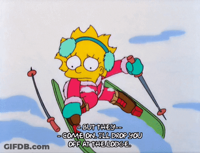 Lisa Simpson And Ranger On A Snowmobile GIF