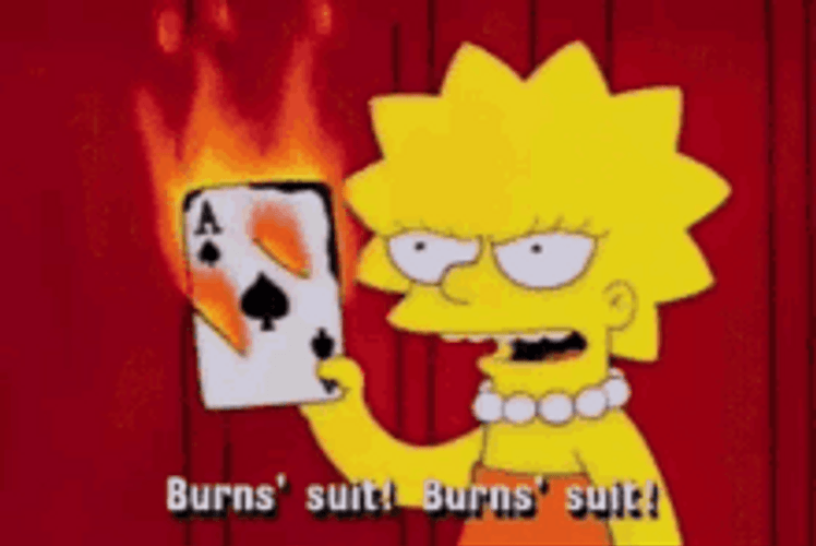 Lisa Simpson Angry Burn Ace Playing Card GIF