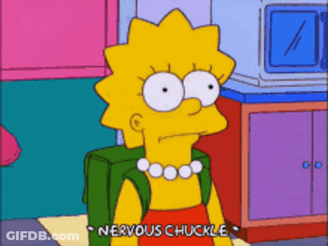 Lisa Simpson Awkward Face Nervous Chuckle GIF