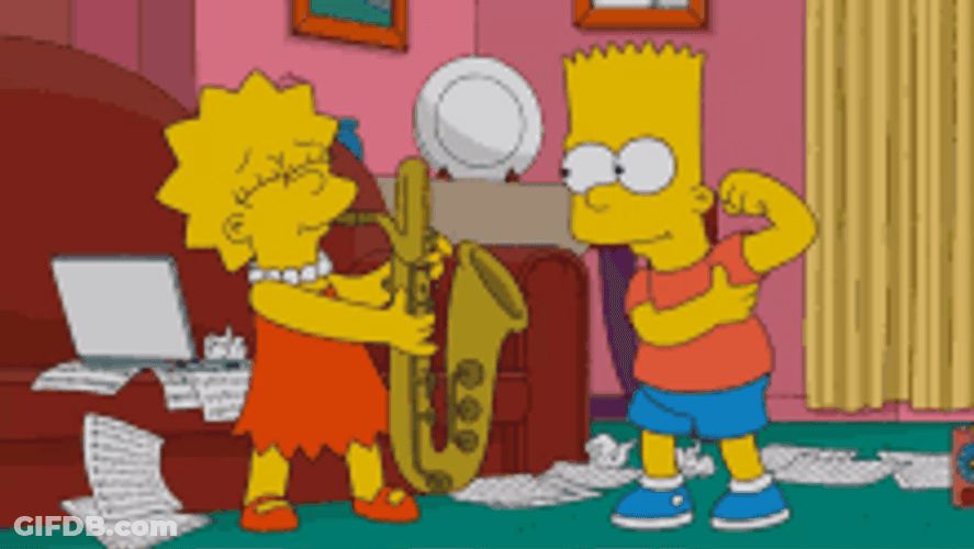 Lisa Simpson Bart Simpson Saxophone Music GIF