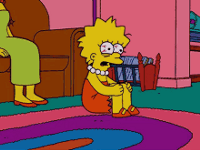 Lisa Simpson Crying Stressed Eyestrain GIF