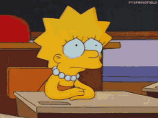 Lisa Simpson Cute Crying Stare Blink GIF