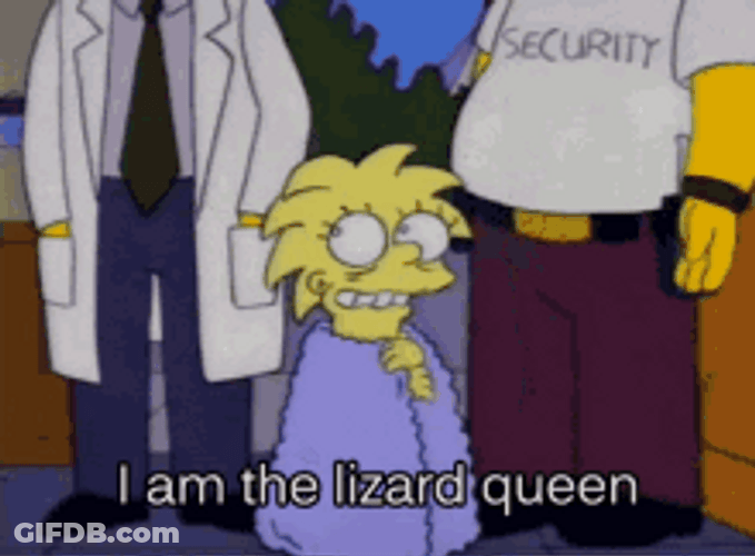 Lisa Simpson Cute Funny Lizard Queen Power GIF
