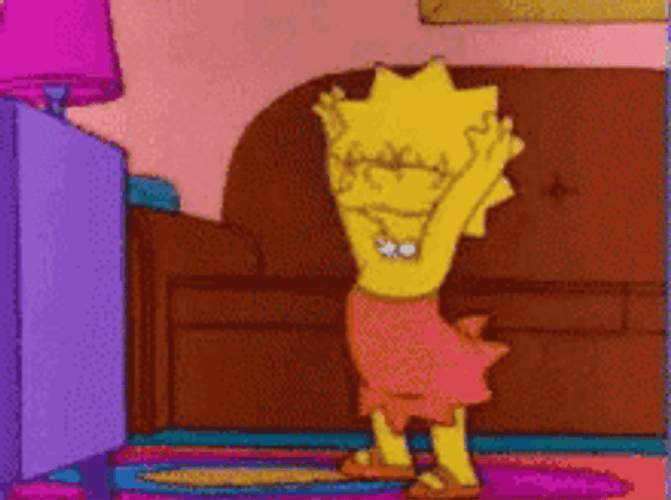 Lisa Simpson Cute Happy Friday Dance GIF