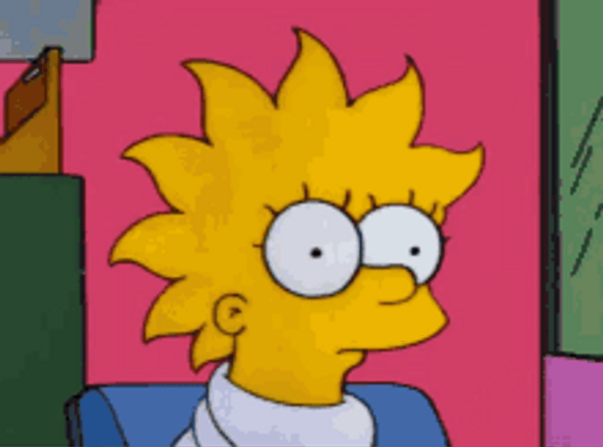 Lisa Simpson Funny Wig Hairstyle GIF