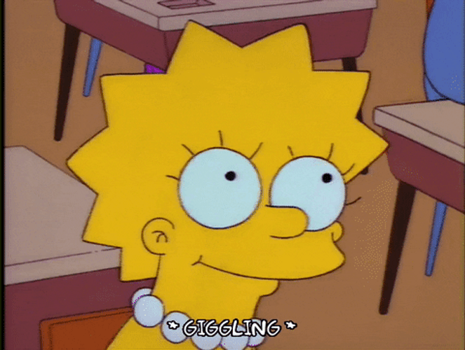 Lisa Simpson Giggling Hee Hee Grinning GIF