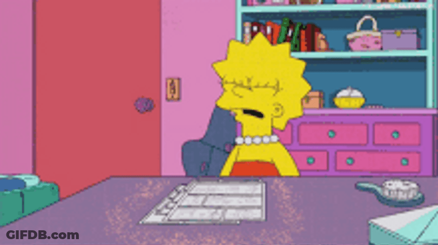 Lisa Simpson Headbang Stressed Tired GIF