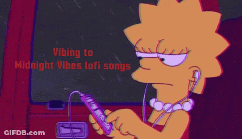Lisa Simpson Is Wearing Headphones And Listening To Music . GIF