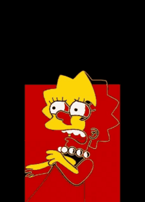 Lisa Simpson Shocked Scared Lightning Struck GIF