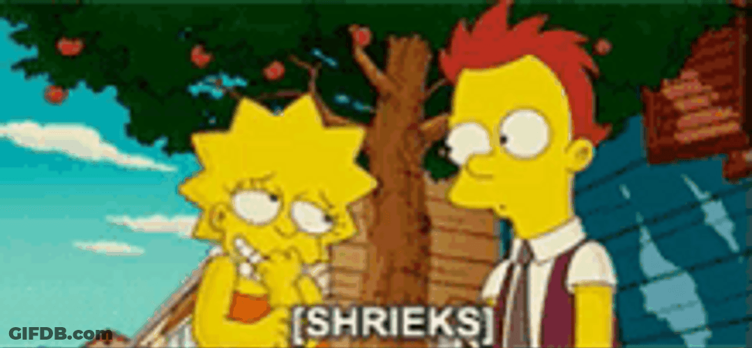Lisa Simpson Shrieks Flirting Fainting Fall GIF