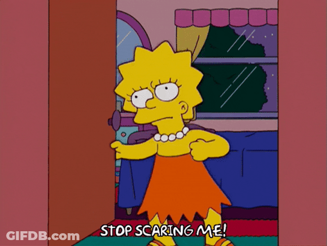 Lisa Simpson Slamming Door Scare GIF