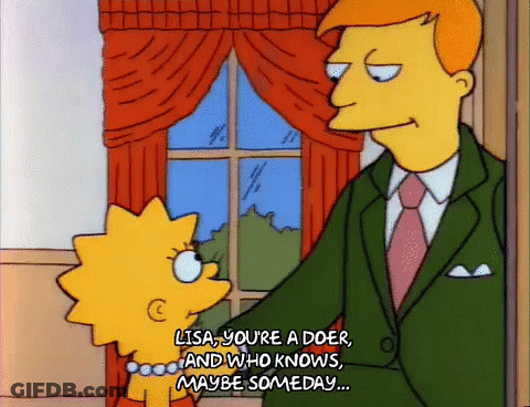 Lisa Simpson Talking To Man In Green Suit GIF