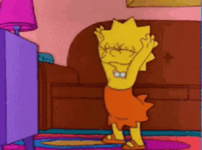 Lisa Simpson Yay Meme Dancing GIF