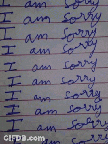 List Of I Am Sorry In Blue Ink GIF