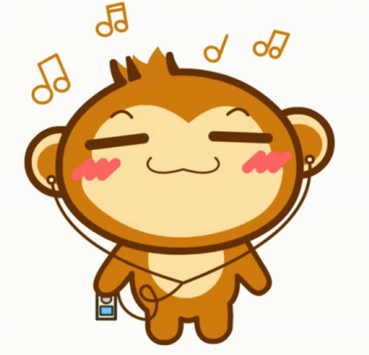 Listening Monkey Animation GIF