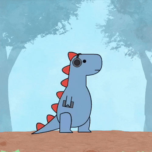 Listening To Music Chilling T-Rex GIF