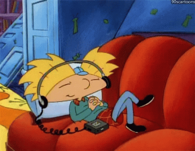 Listening To Music Hey Arnold Chilling GIF