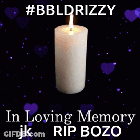 Lit Candle With Purple Hearts In Loving Memory Rip Bozo GIF