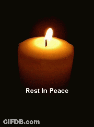 Lit Candle With Rest In Peace GIF