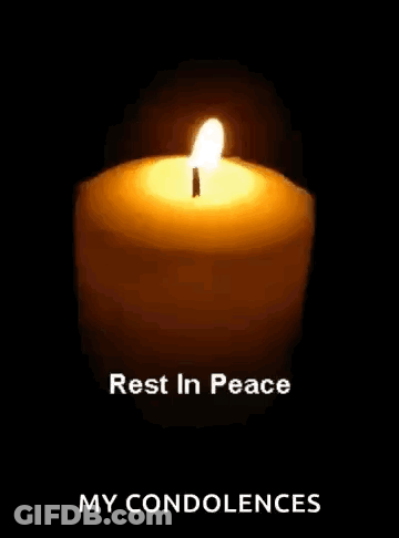 Lit Candle With Rest In Peace GIF