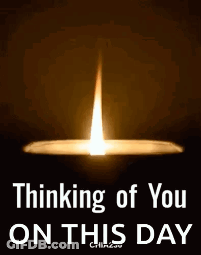 Lit Candle With Thinking Of You On This Day GIF