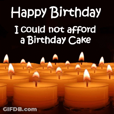 Lit Candles With Happy Birthday GIF
