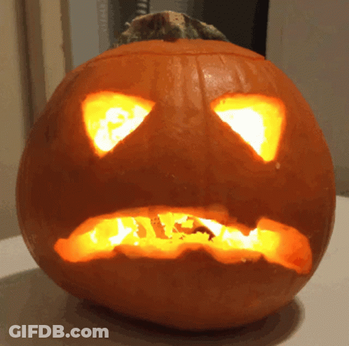 Lit Pumpkin With Carved Face GIF