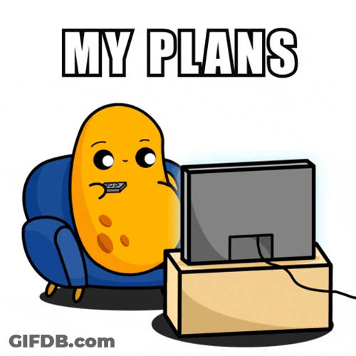 Literal Couch Potato Watching Television GIF