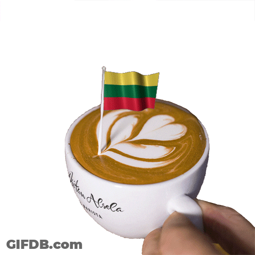 Lithuania Café Latte Art GIF